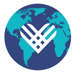 A logo for Giving Tuesday inside a drawing of Earth